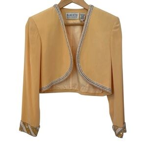 Oleg Cassini Black Tie Vintage Beaded Jacket